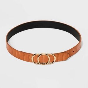 A New Day Triple Plaque Belt Cognac